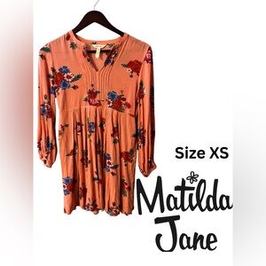 EUC Matilda Jane Blush Floral Let’s Go Out Midi Dress Size XS